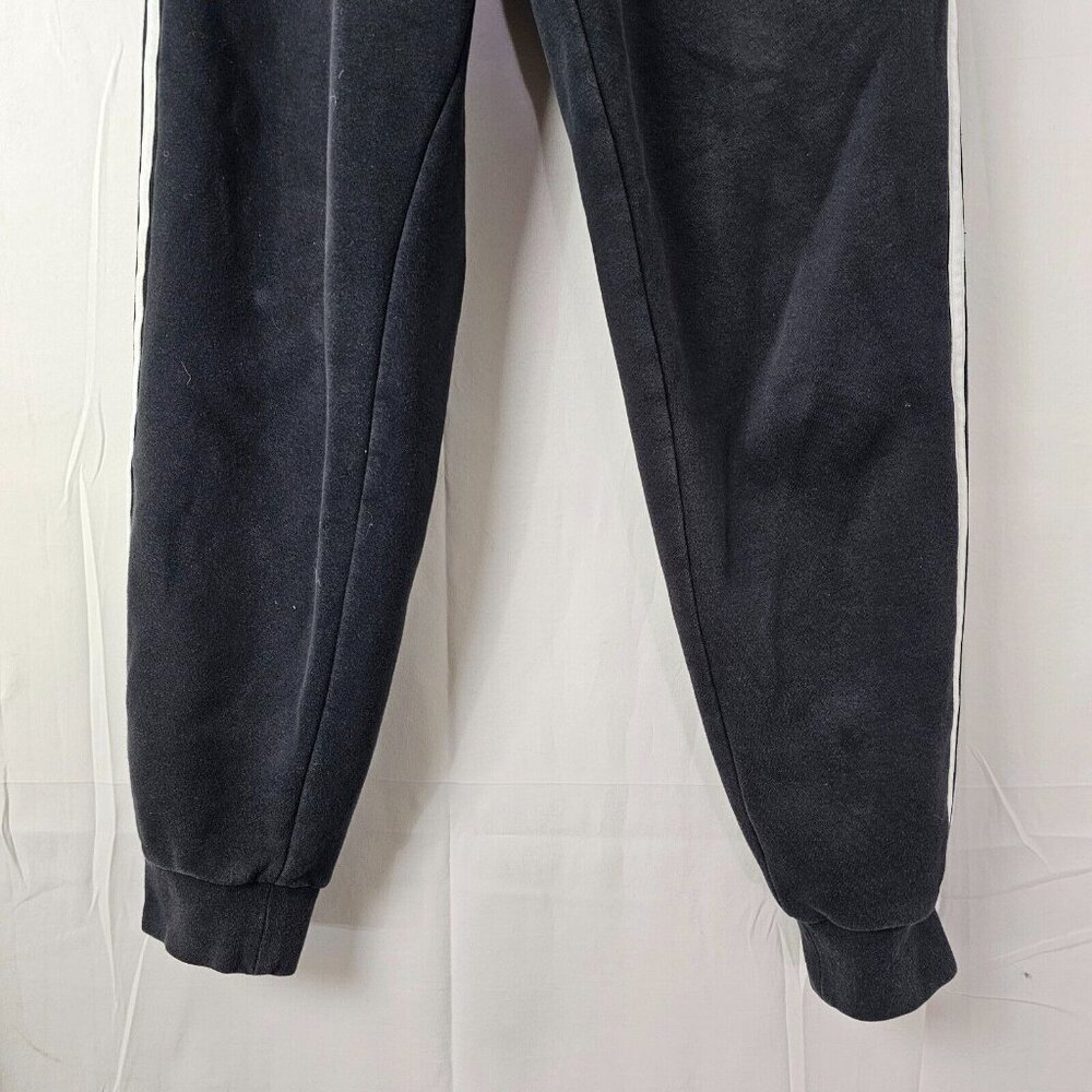 Adidas Sweatpants Mens Small Black Stripe Fleece Jogger Pants Stretch Athleisure - Picture 9 of 10